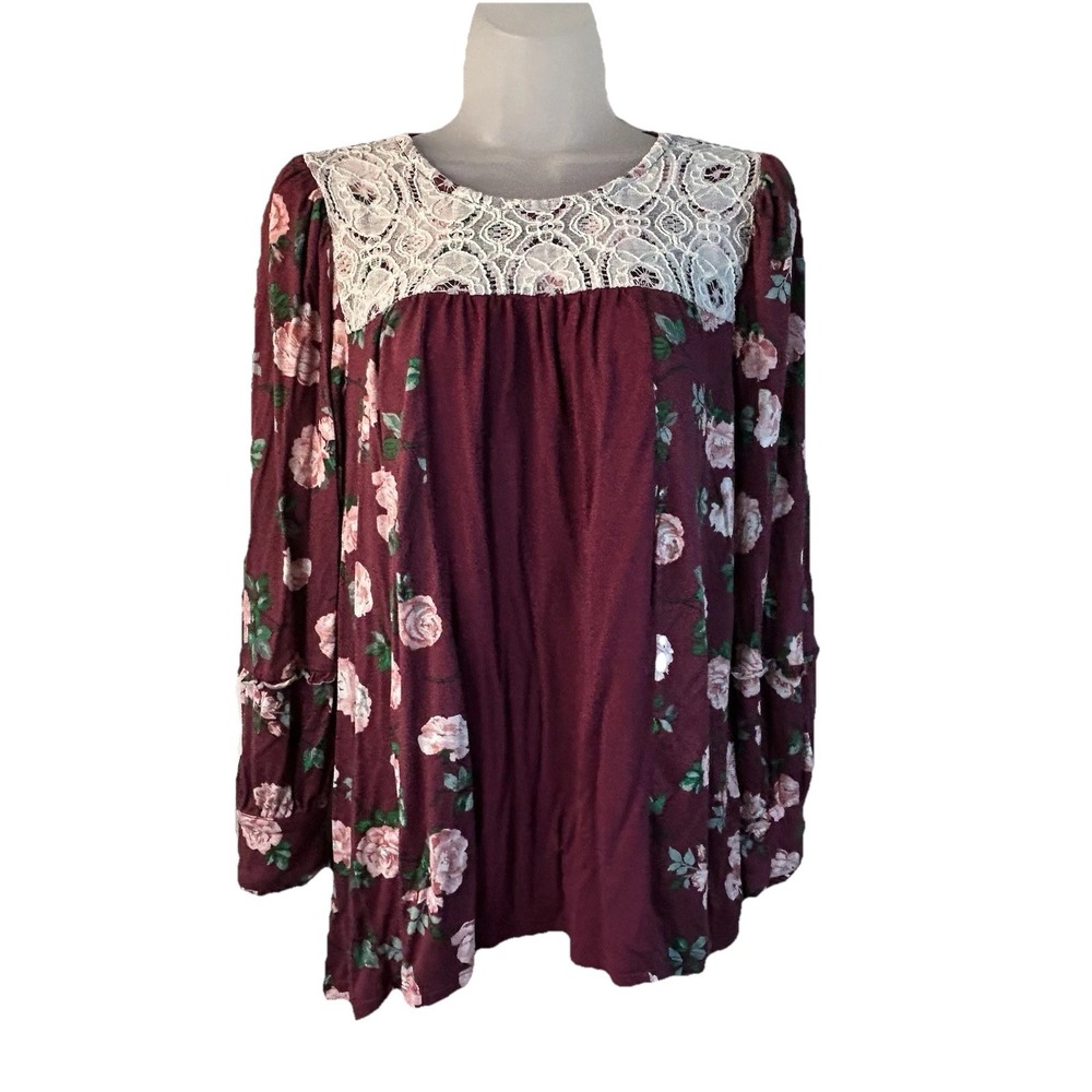 Matilda Jane Womens Rosesbud Blouse Size Small Lace‎ Cottagecore Floral Romantic